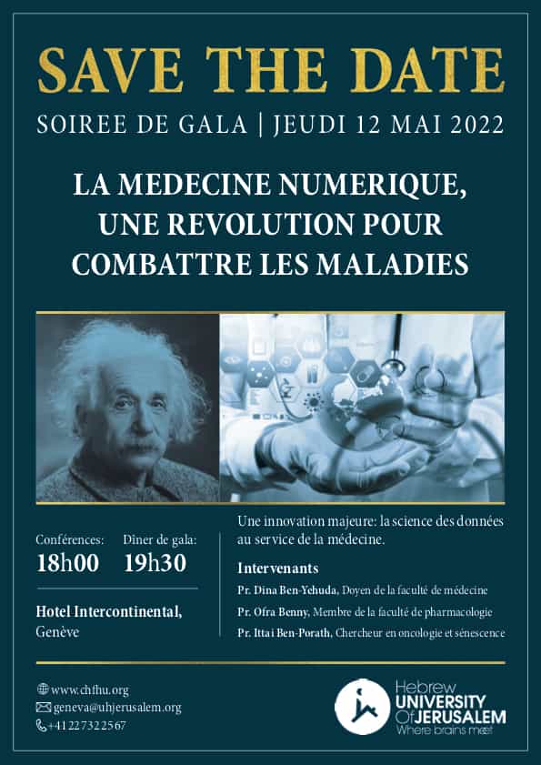 Affiche save the date pour l'événement : la medecine numerique, une revolution pour combattre les maladies